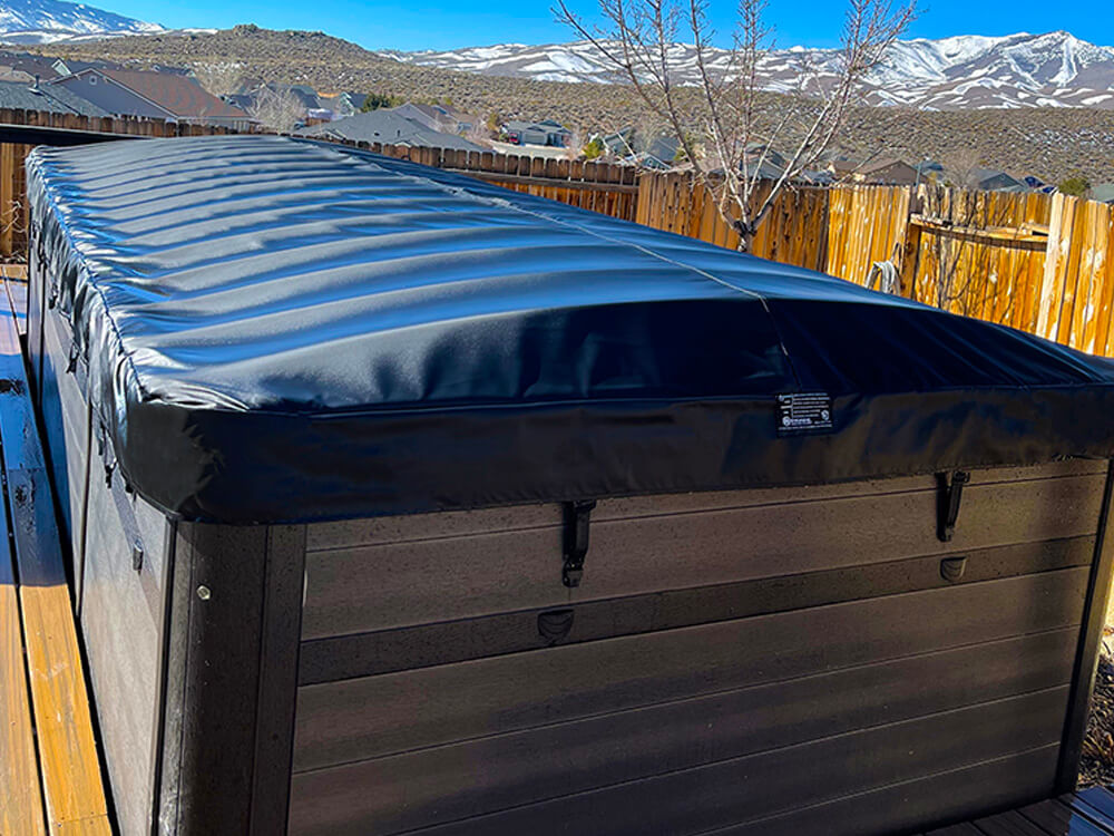 Spa Cover outdoors on a Spa