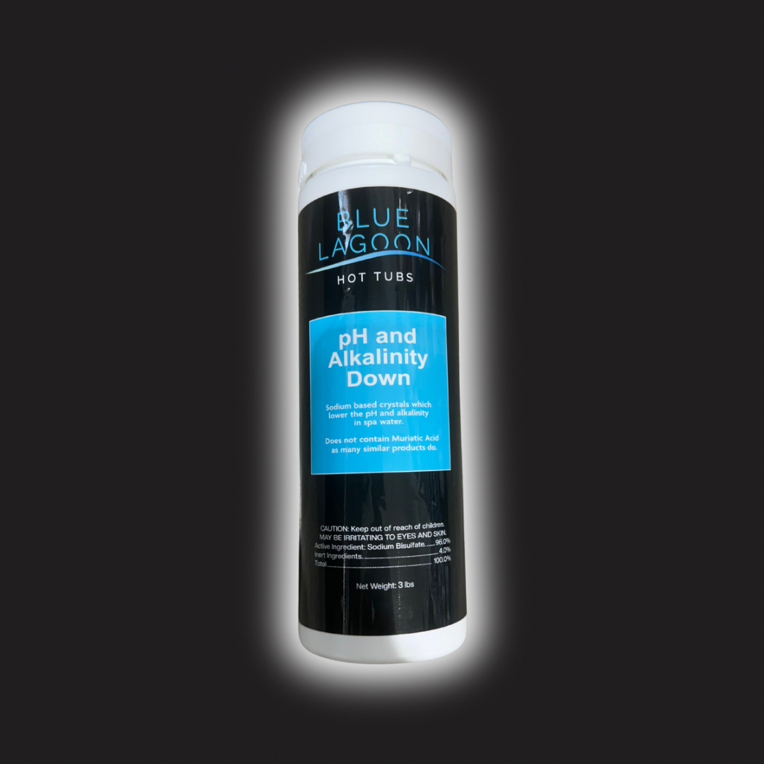 Blue Lagoon hot tub product with a black background