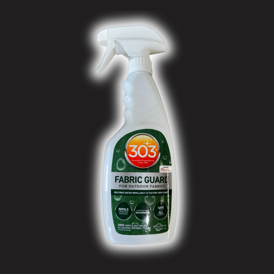 303 Fabric Guard spray bottle on a black background