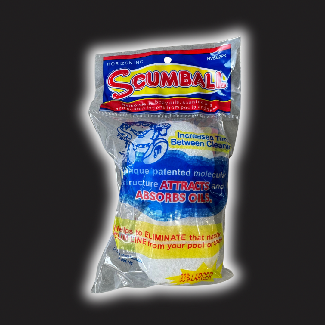 Packaged product with 'Scumball' branding on a dark background